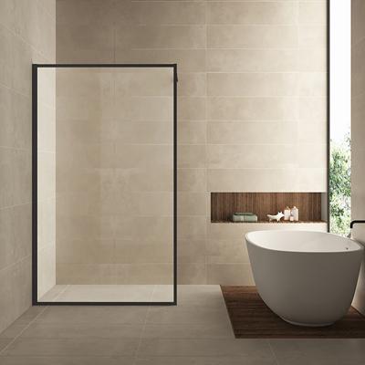 Wiesbaden Square Inloopdouche 90x200 cm - Nano Coating - Helder Glas/Mat Zwart