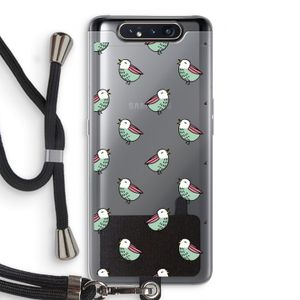 Vogeltjes: Samsung Galaxy A80 Transparant Hoesje met koord