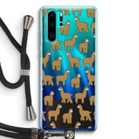 Alpacas: Huawei P30 Pro Transparant Hoesje met koord