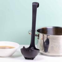 Katie kat soeplepel - Zwart