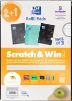 Oxford School cursusblok, ft A4, 100 vel, assorti, commercieel geruit, 2 + 1 gratis, Scratch & Win