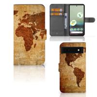 Google Pixel 6A | Flip Cover | Wereldkaart Google Pixel 6A | Flip Cover | Wereldkaart