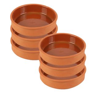 Tapas/sauzen/hapjes serveer schaaltjes set - 6x stuks - terracotta - 16 x 4 cm p/st