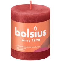3 stuks - Bolsius - Stompkaars Delicate Red 80/68 rustiek - thumbnail