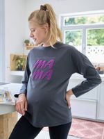 Zwangerschapsshirt met boodschap antraciet - thumbnail