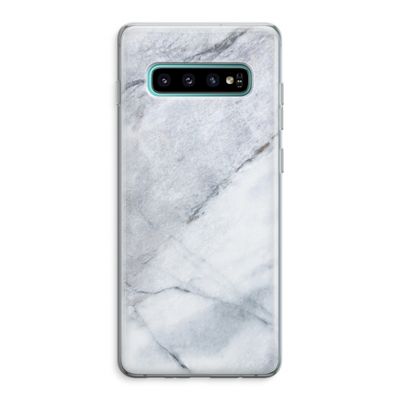 Witte marmer: Samsung Galaxy S10 Plus Transparant Hoesje
