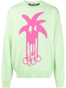 Palm Angels pull Douby en maille intarsia - Vert