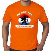 Grote maten oranje t-shirt Holland / Nederland supporter Holland kampioen met leeuw EK/ WK voor here - thumbnail