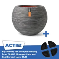 Vaas bol rib nl d62h48cm antraciet