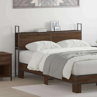 Opberghoofdbord bruin eikenkleur 140 cm Bewerkt hout