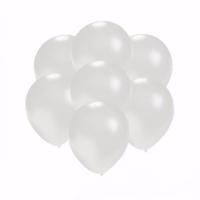 Kleine metallic ballonnen - wit - 75x stuks - Feestartikelen en versieringen - rond - 13 cm
