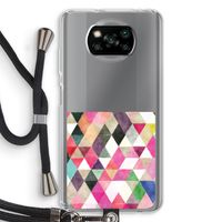 Gekleurde driehoekjes: Xiaomi Poco X3 NFC Transparant Hoesje met koord