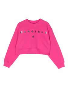 MM6 Maison Margiela Kids sweat à logo métallisé - Rose