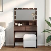 Kaptafel met LED 80x41x134,5 cm bruin eikenkleurig