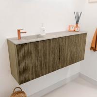 Toiletmeubel Mondiaz Joya Dlux | 100 cm | Meubelkleur Dusk | Faye wastafel Opalo Wasbak Links | 1 kraangat