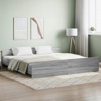 Bedframe met hoofd- en voeteneinde grijs sonoma 200x200 cm
