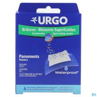 Urgo Brandwonden en Oppervlakkig Wonden Wateproof Wondpleister 10x7cm 4 stuks