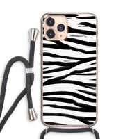 Zebra pattern: iPhone 11 Pro Transparant Hoesje met koord