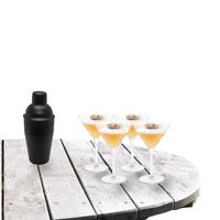 Cocktailshaker set met 4x stuks Martini cocktailglazen 260 ml