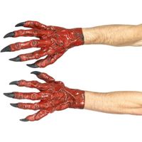 Duivel handschoenen latex voor volwassenen - thumbnail