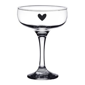 Clayre & Eef Champagneglas 150 ml Glas Hart Wijnglas Transparant Wijnglas