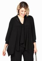 Yoek Blouse scarf cuff | Zwart | Maat L/XL