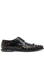 Dolce & Gabbana derbies à ornements en cristal - Noir - thumbnail