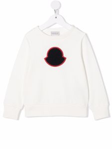 Moncler Enfant sweat à patch logo - Blanc