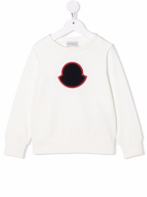 Moncler Enfant sweat à patch logo - Blanc