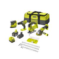 Ryobi R18CK4F-252S | ONE+ 18V Accu 4-delig combo kit | incl. 1x5.0Ah + 1x2.0 Ah accu en lader - 5133004771