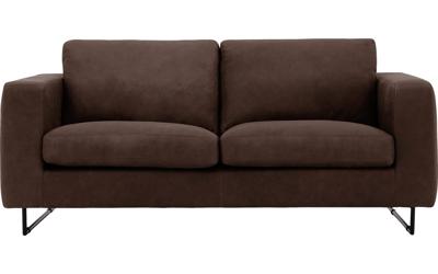 Goossens Excellent Bank Jovani bruin, leer, 2,5-zits, urban industrieel