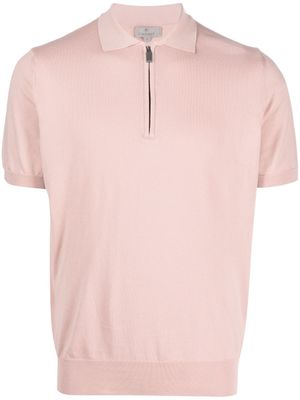 Canali Poloshirt met rits - Roze