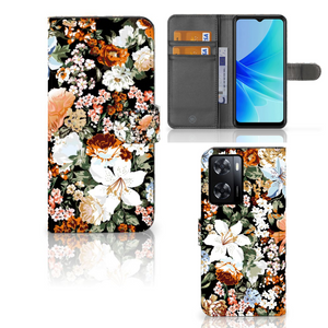 Hoesje voor PPO A57 | A57s | A77 4G Dark Flowers