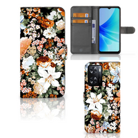 Hoesje voor PPO A57 | A57s | A77 4G Dark Flowers - thumbnail