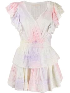 LoveShackFancy robe courte à volants - Blanc