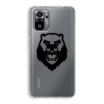 Angry Bear (black): Xiaomi Redmi Note 10S Transparant Hoesje