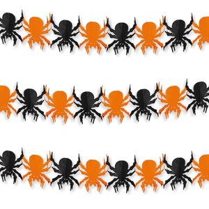 Set van 3x stuks halloween/Horror thema spinnen feestslinger 3 meter van papier