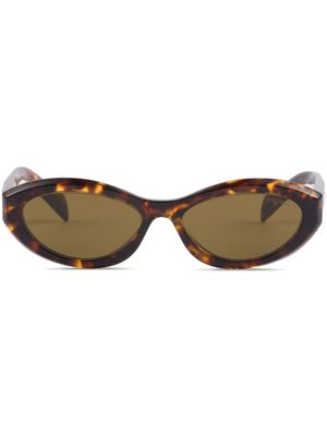 Prada Eyewear lunettes de soleil Symbole à monture ovale - Marron