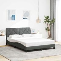 Bedframe zonder matras stof donkergrijs 140x190 cm