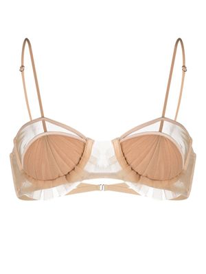 Nensi Dojaka soutien-gorge à effet de transparence - Tons neutres