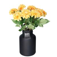 Bellatio Design Kunstbloemen boeket Dahlia - 10x - 50 cm - lichtgeel - kunst zijdebloemen