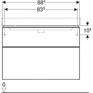 Geberit Smyle wastafelonderkast 2 la 88,4x62cm notelaar hickory 500354JR1