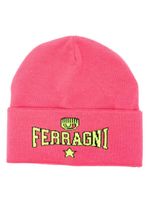 Chiara Ferragni bonnet à logo en intarsia - Rose