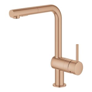 GROHE Minta Keukenkraan - hoog - uittrekbare l uitloop - 2 straalsoorten - warm sunset geborsteld 30274DL0