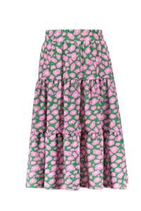 B.Nosy zomer maxi rok meisjes - groen/roze AOP - Riri