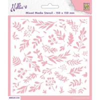 Nellie's Choice • stencil a6 size christmas background branches & berries