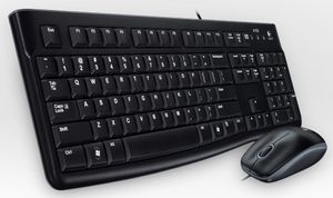 Logitech MK120 Set met toetsenbord en muis USB Spatwaterdicht QWERTY, US internationaal Zwart