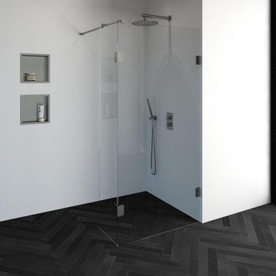 BRAUER Void inloopdouche helder glas 100x200 met 40 zijwand incl. glascoating PVD RVS-kleurig geborsteld GS-VOI2H10040200NG