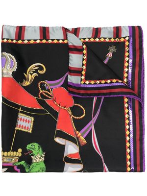 ETRO écharpe en maille épaisse à logo brodé - Noir