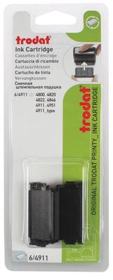 Trodat vervangkussen zwart, voor stempel 4911/4820/4822/4846, blister met 2 stuks